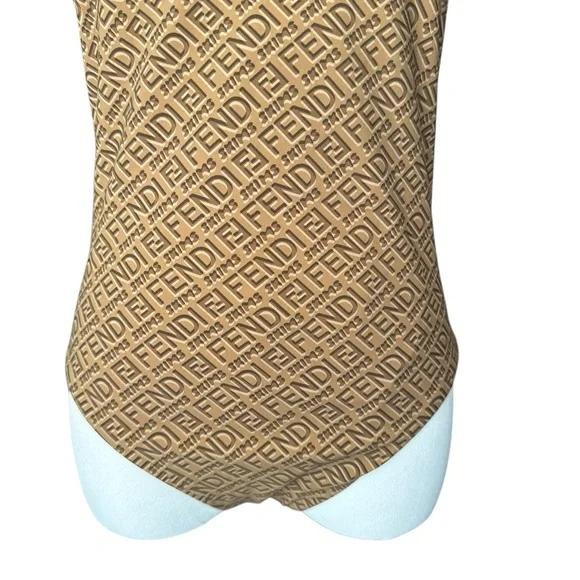 Fendi x SKIMS High Neck Bodysuit in California Tan Large - Picture 8 of 13